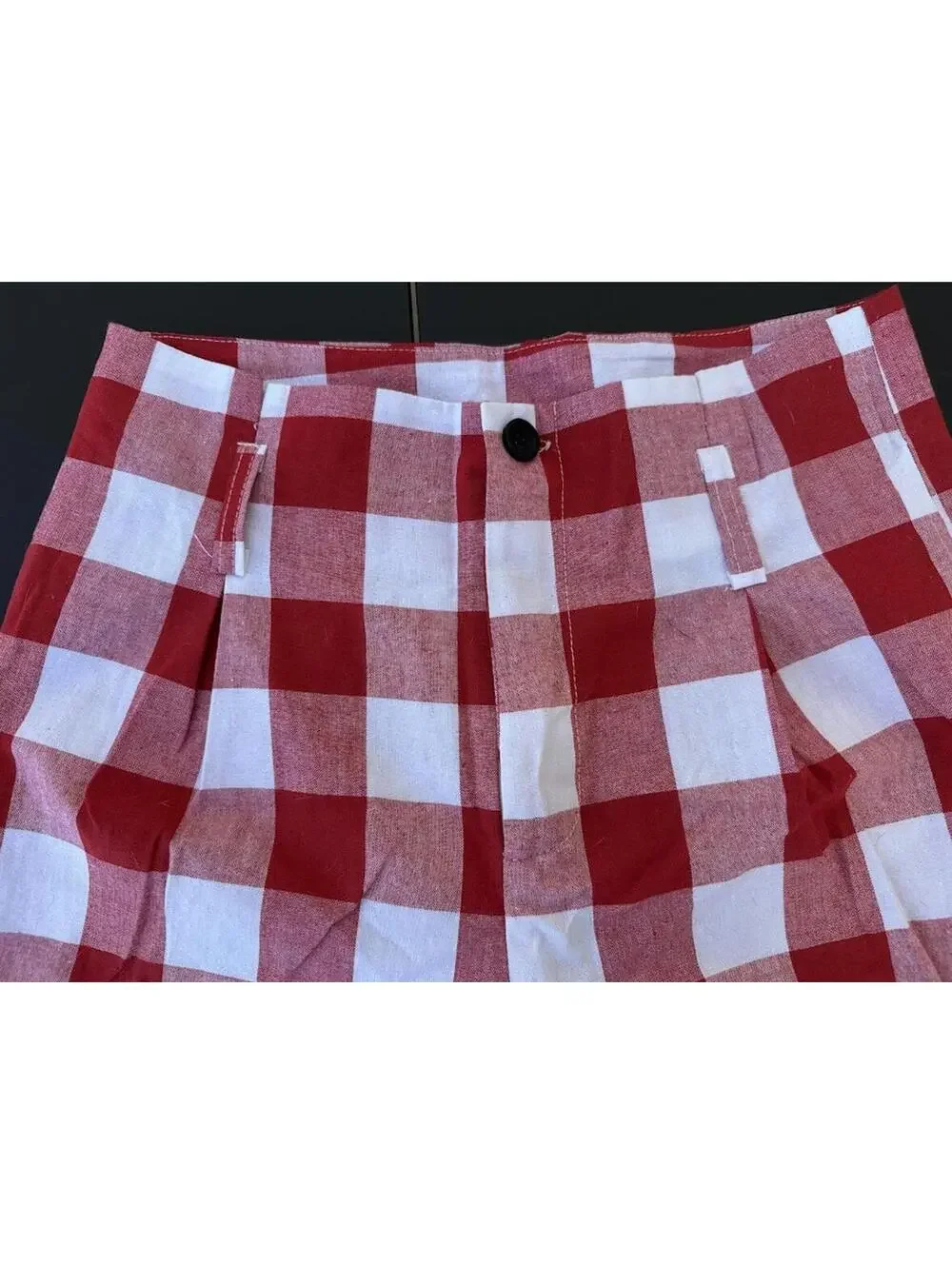 Venti6 Red Check Cropped Pants - Picture 2 of 6